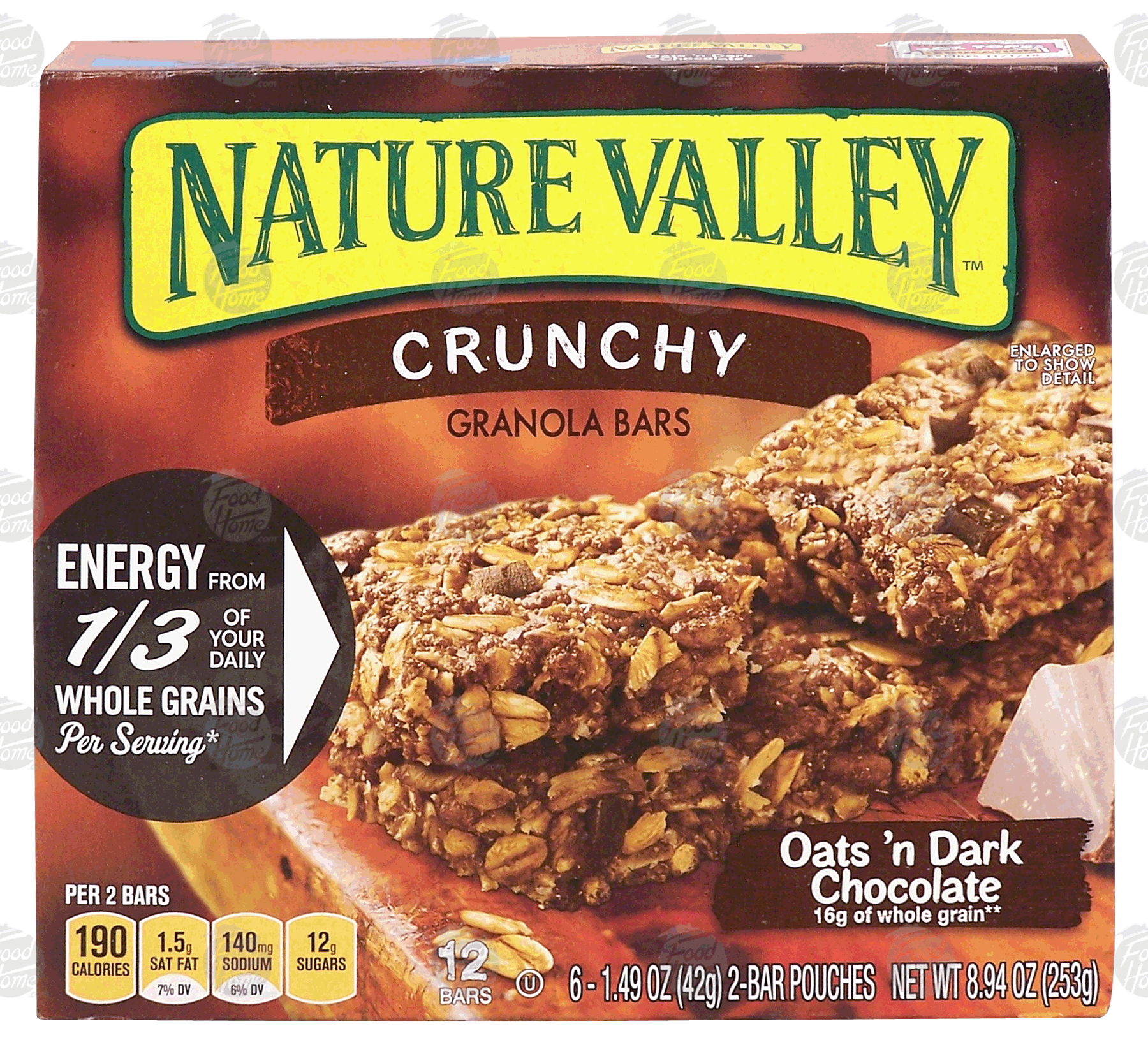 Nature Valley  oats 'n dark chocolate crunchy granola bars, 16 grams whole grain, 6- 2 bar pouches Full-Size Picture